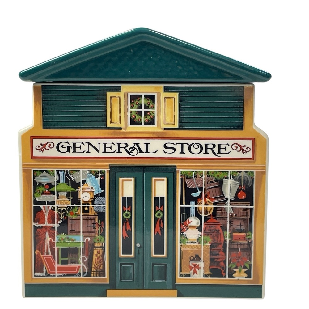 Vintage Avon McConnell's Corners General Store Ceramic Canister Christmas 1982